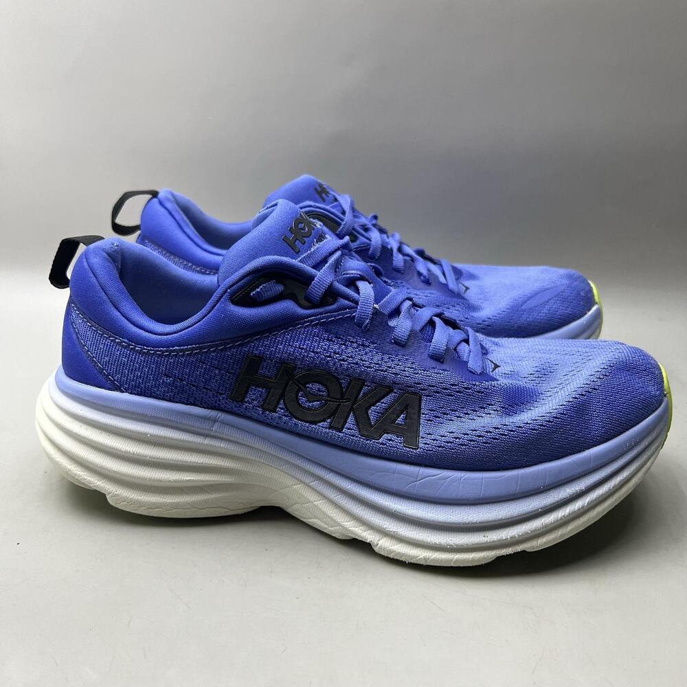 Hoka One One Bondi 8 Running Shoes Women Size 9 B Blue Mesh Comfort Low Sneakers